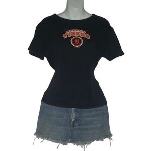 Almost Vintage Detroit Tigers Tee Shirt Lady Slugger Baseball Navy Blue Logo L